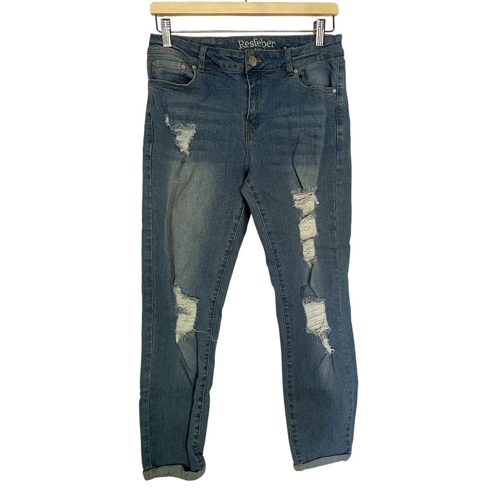 Resfeber LA collection skinny boyfriend jeans‎ women's size 10 distressed cotton